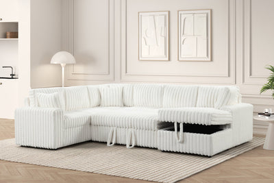 Forever Beige Sectional With Pull-Out Bed **NEW ARRIVAL**
