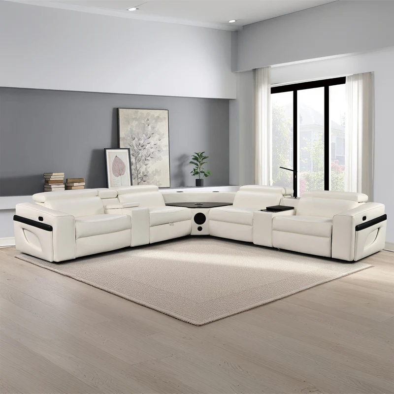 MC3028A Smart Reclining Sectional Sofa with Fridge, Bluetooth Speaker & Wireless Charging
