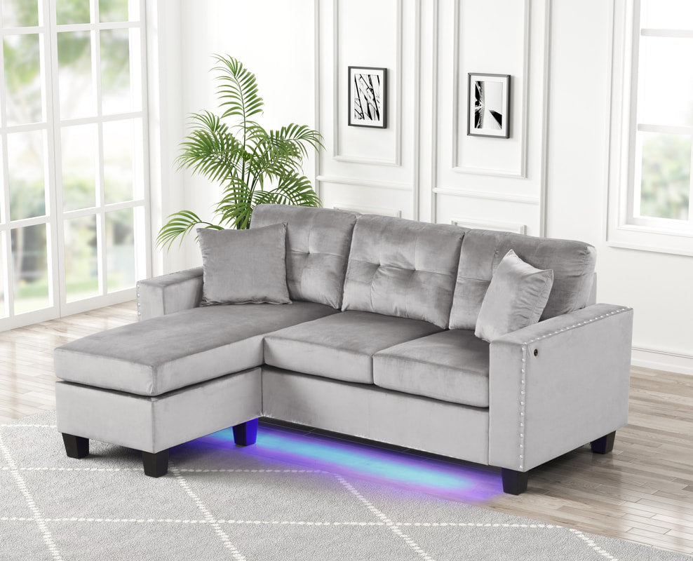 Messi Gray - Reversible Sectional