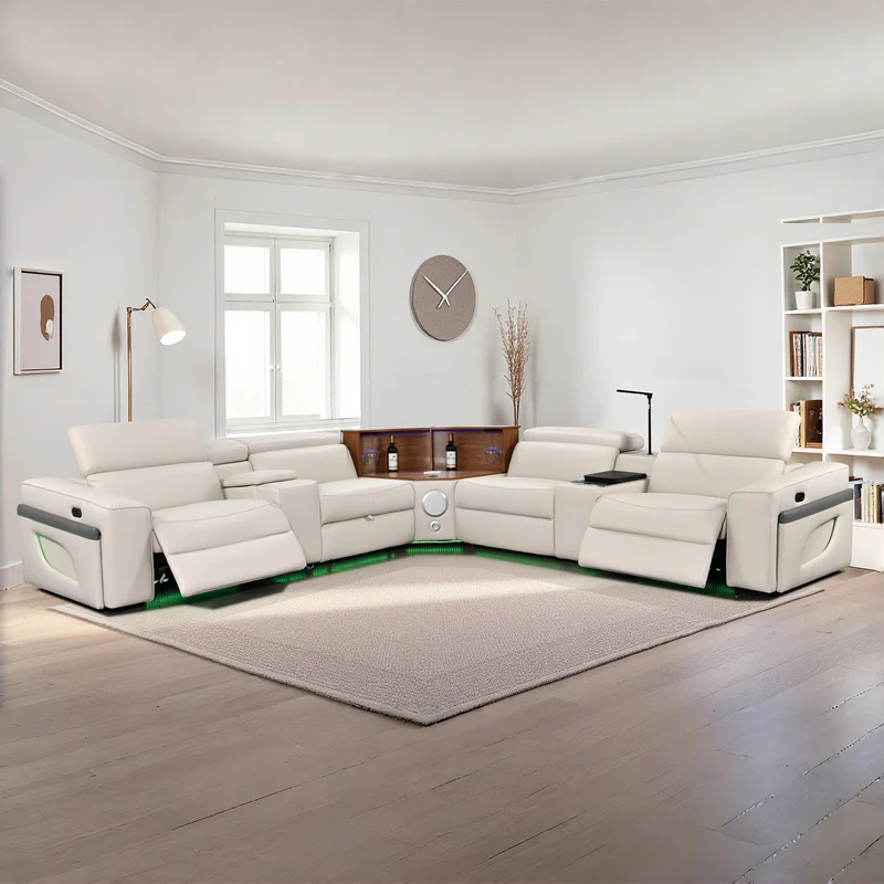 MC3028A Smart Reclining Sectional Sofa with Fridge, Bluetooth Speaker & Wireless Charging