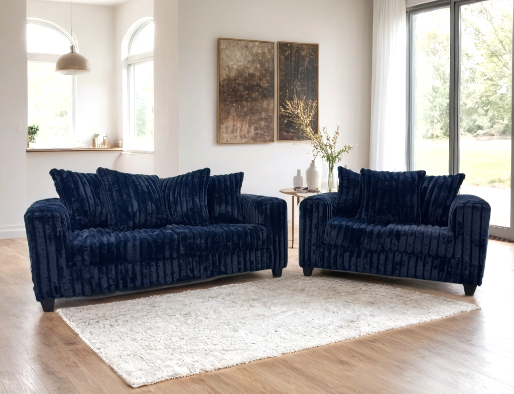 510 Navy - Sofa & Loveseat Set