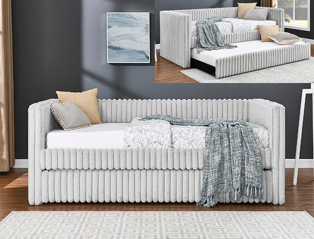 5339LG-SET HAILEY DAYBED LIGHT GREY