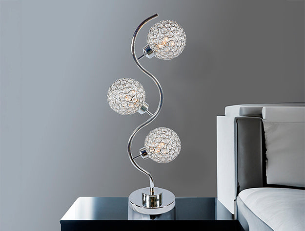 6260T CRYSTAL 3 GLOBE TABLE LAMP