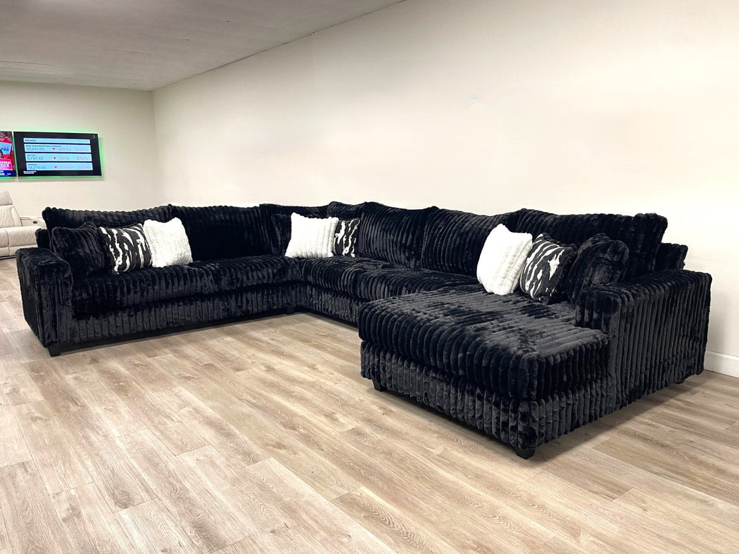 9900 Black - 4PC Oversized Sectional