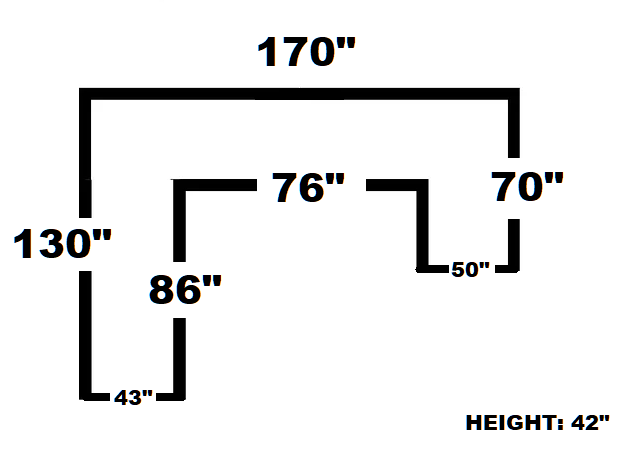 9900 Black - 4PC Oversized Sectional