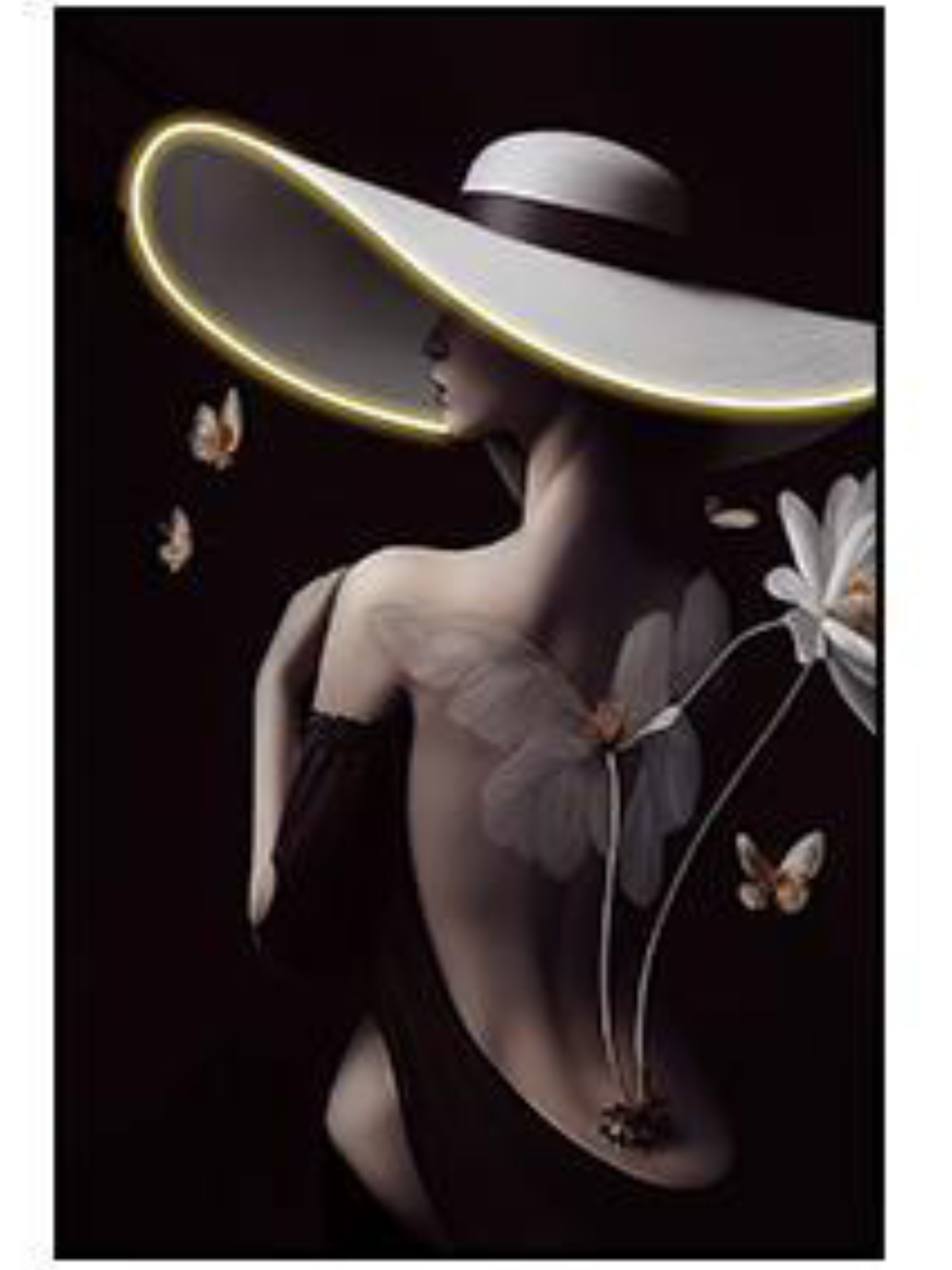 Led Wall Art _Decorative Painting AL Frame Black Chrystal Surface