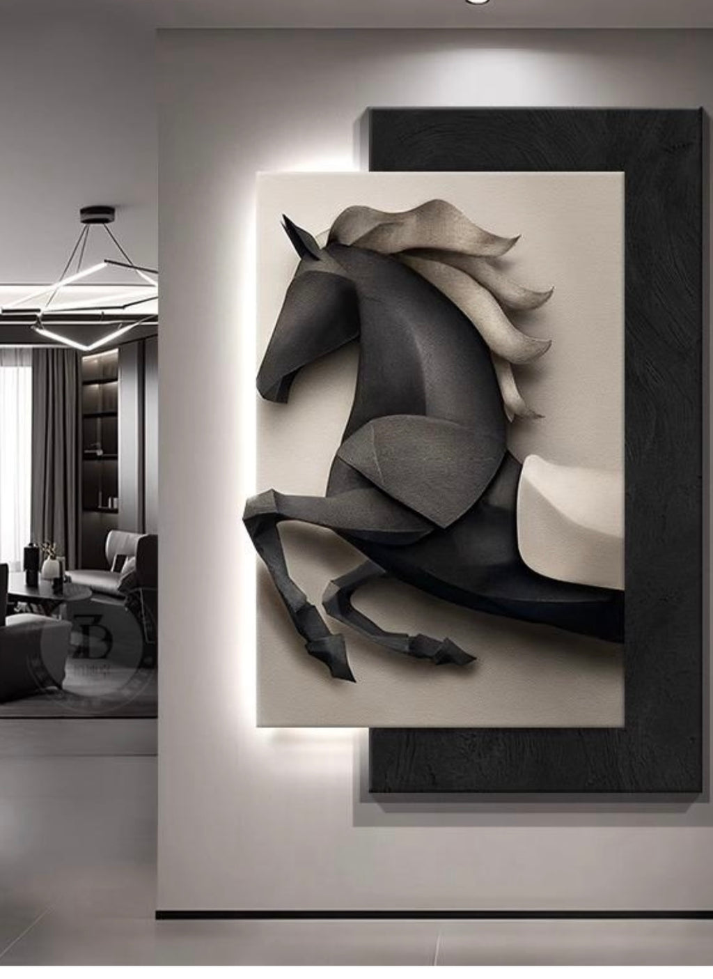 Led Wall Art Decorative Painting Double Layer Chrystal
