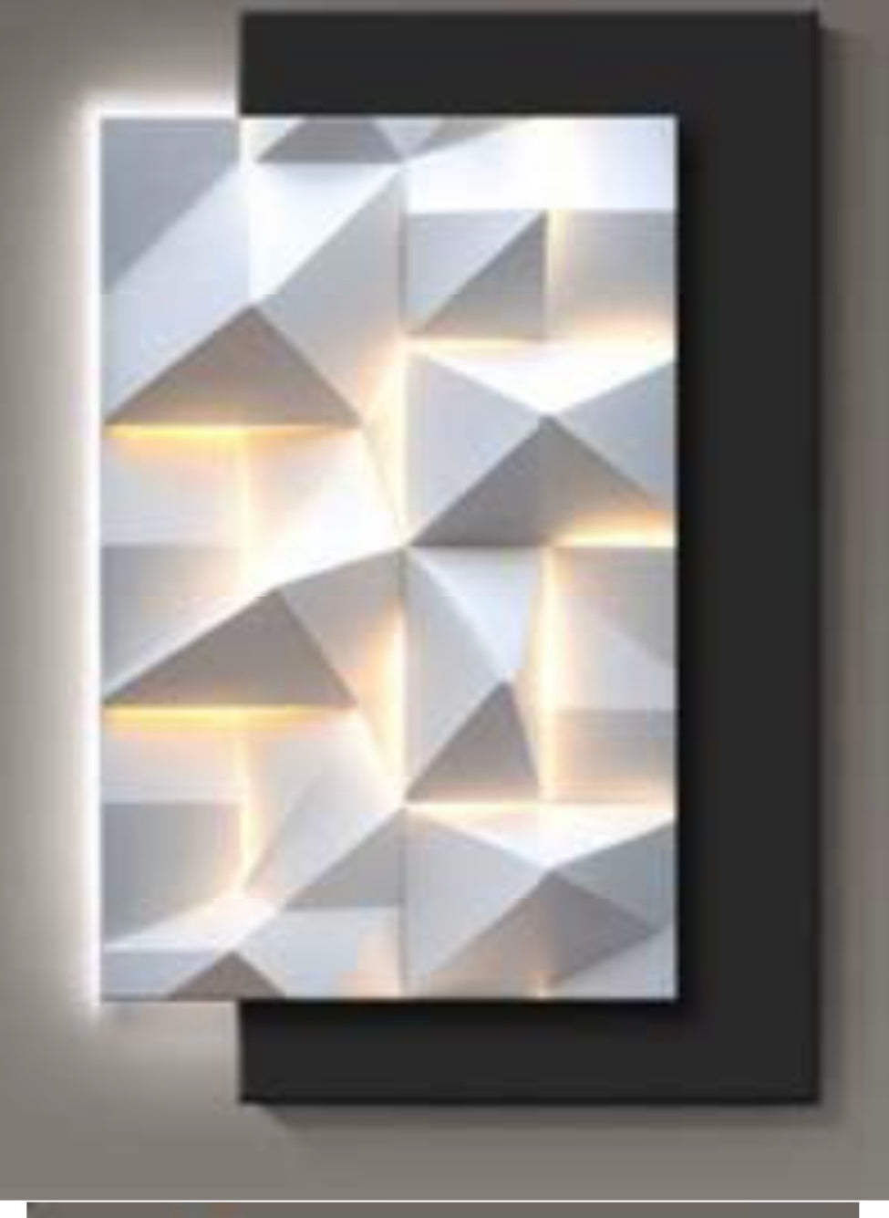 Led Wall Art Decorative Painting Double Layer Chrystal