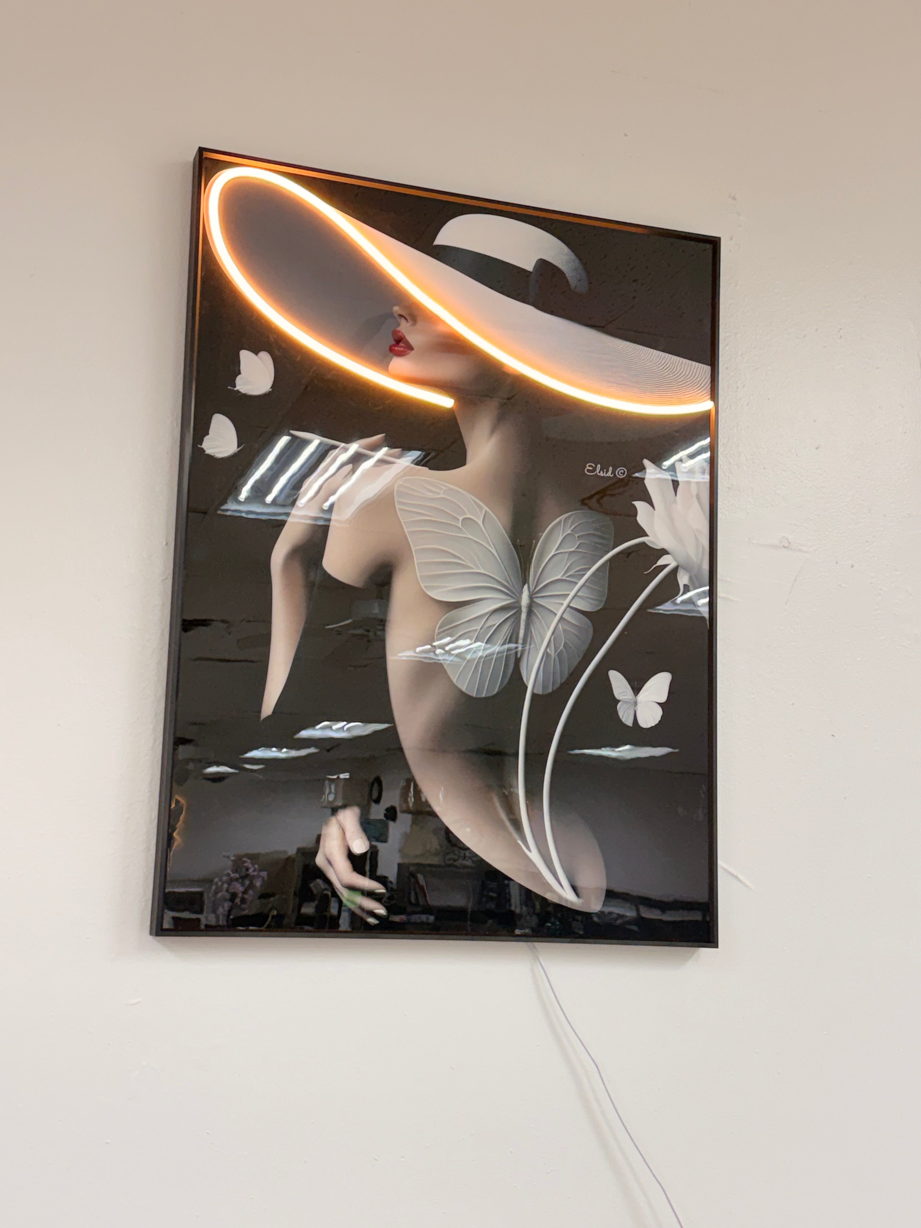 Led Wall Art _Decorative Painting AL Frame Black Chrystal Surface