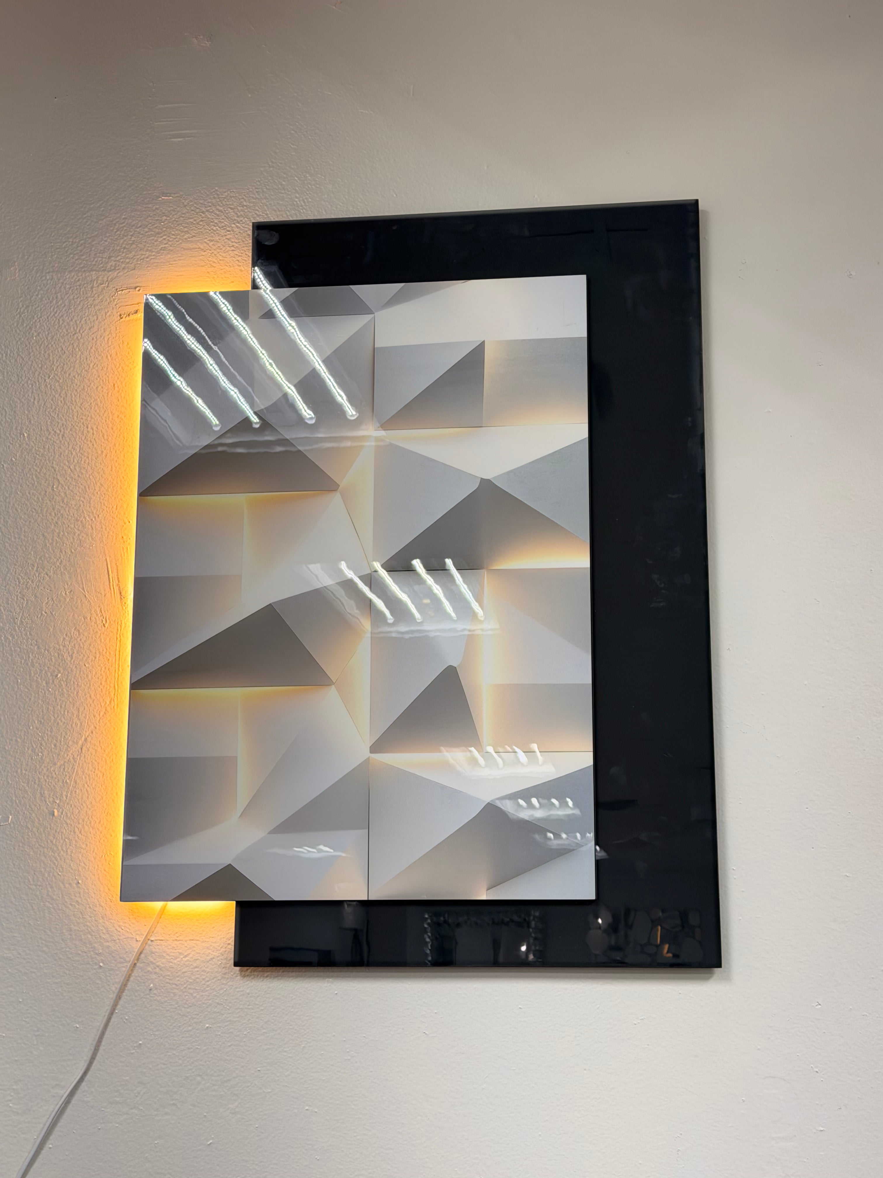 Led Wall Art Decorative Painting Double Layer Chrystal