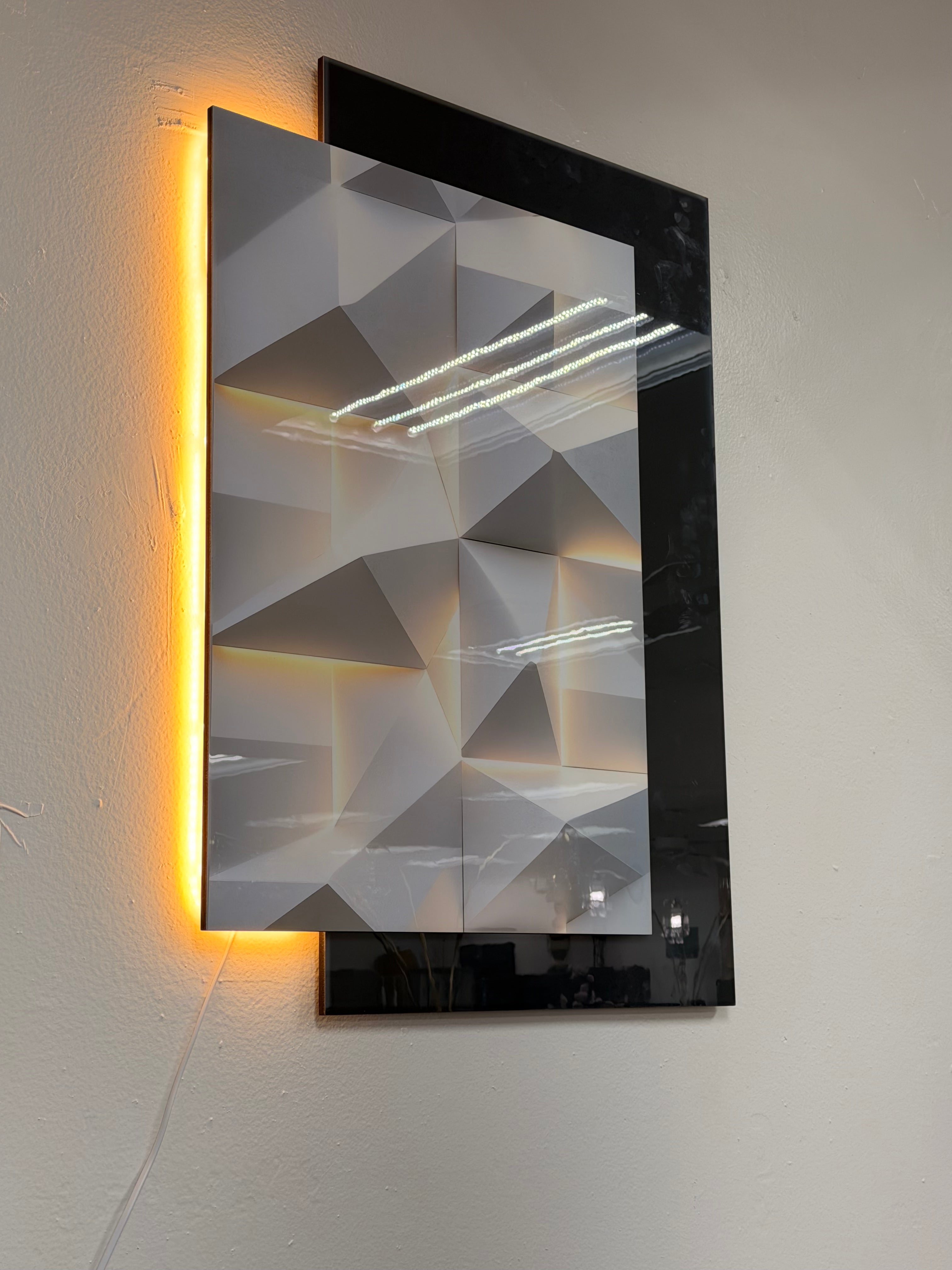 Led Wall Art Decorative Painting Double Layer Chrystal