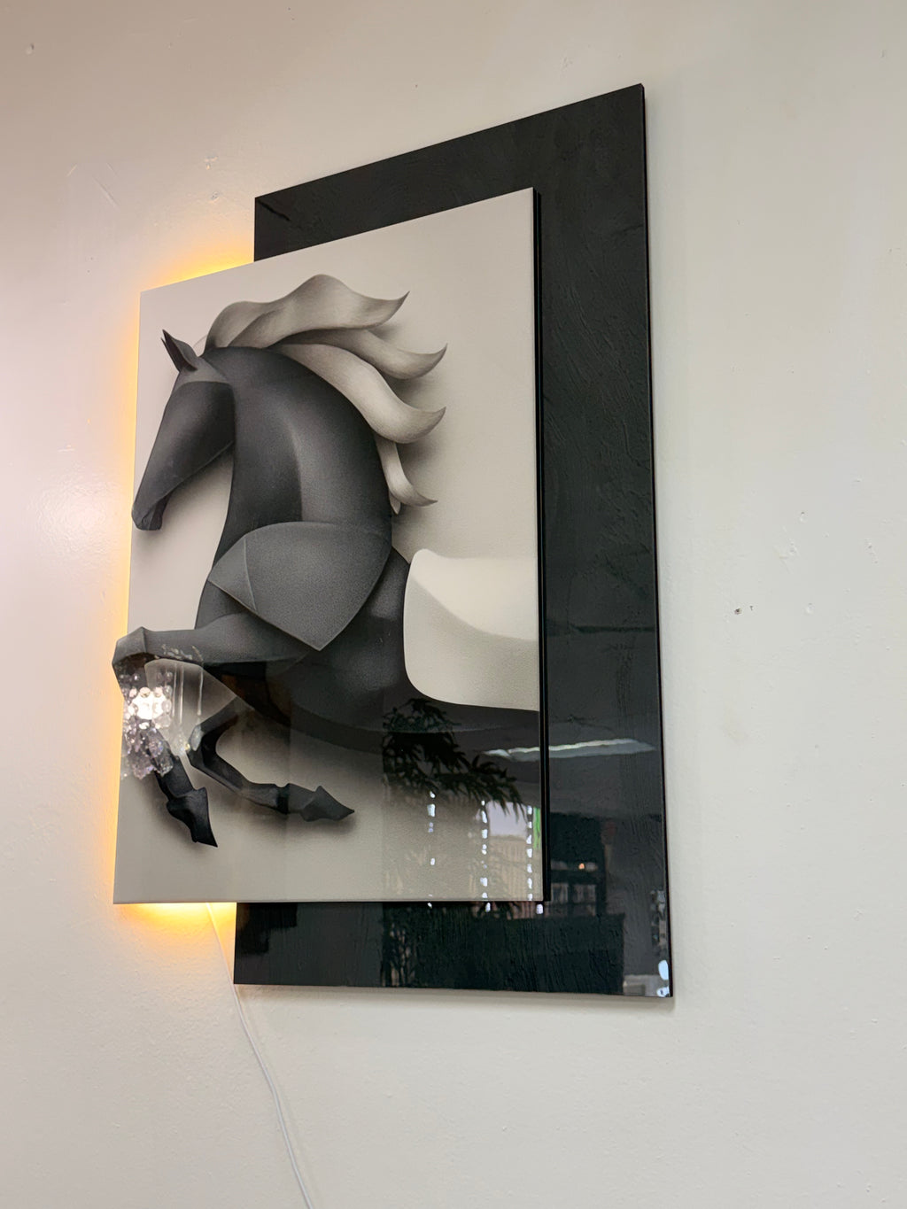 Led Wall Art Decorative Painting Double Layer Chrystal