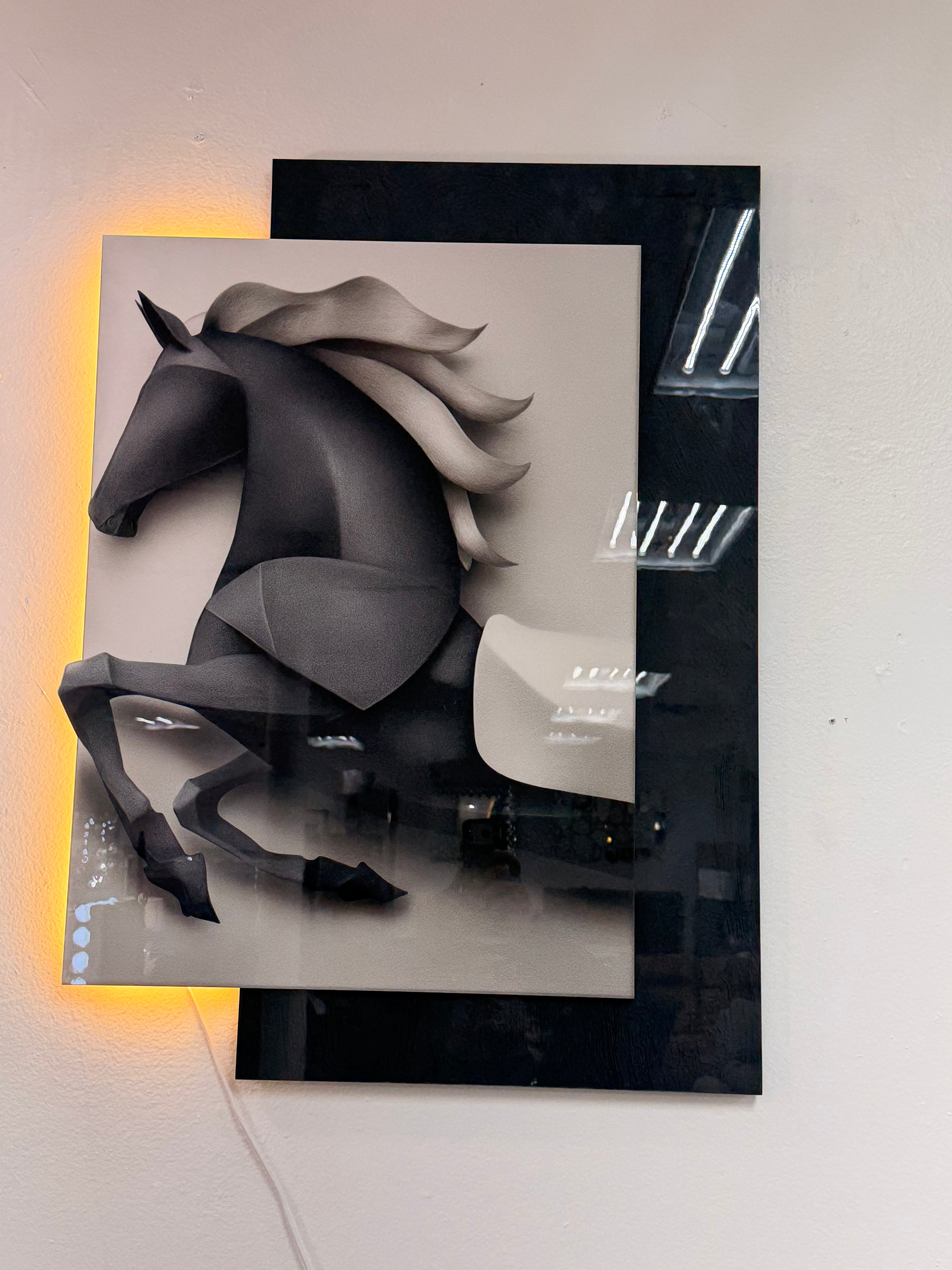 Led Wall Art Decorative Painting Double Layer Chrystal