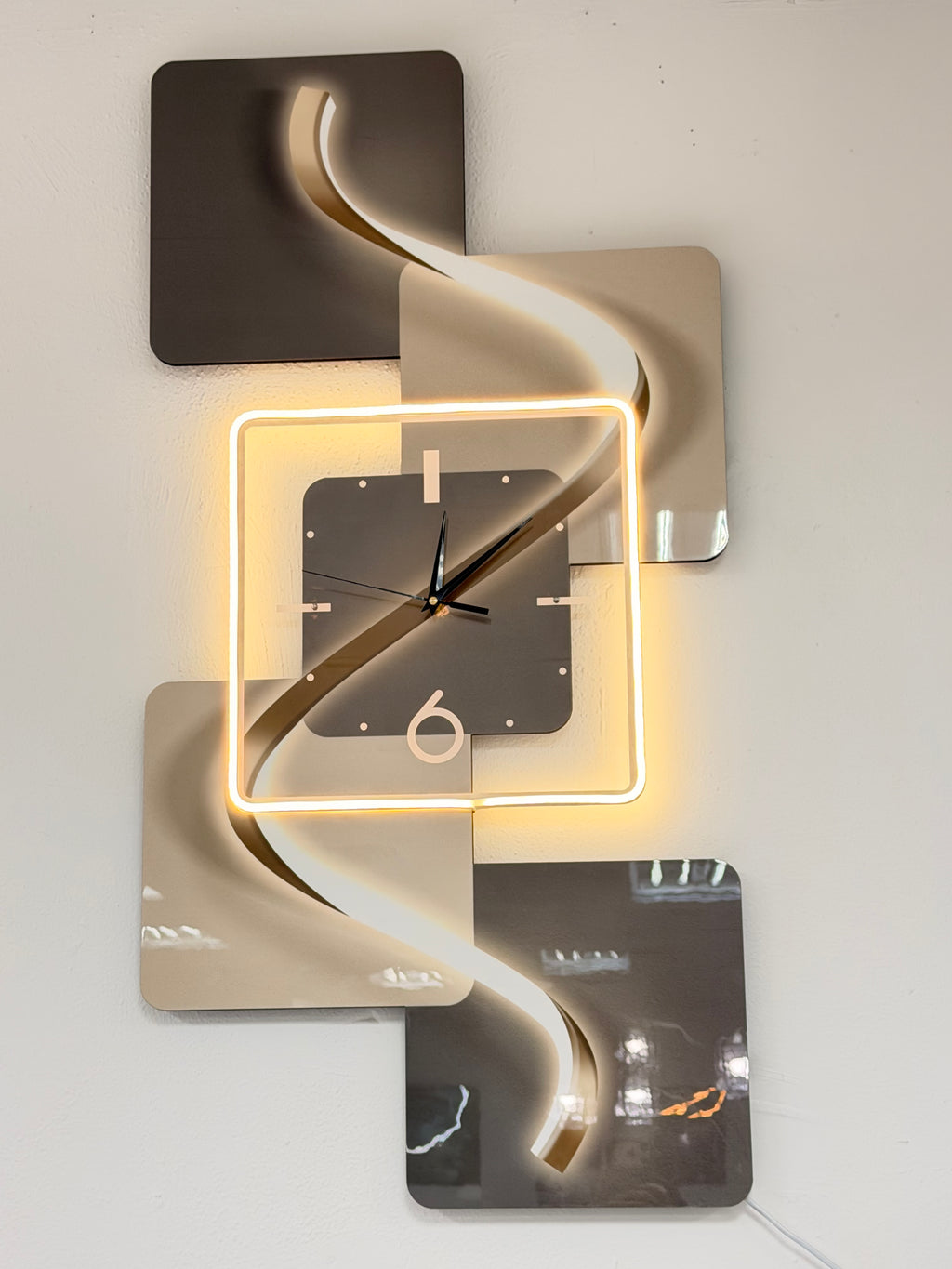Led Wall Art Decorative Painting Cutting Acrylic Chrystal Clock