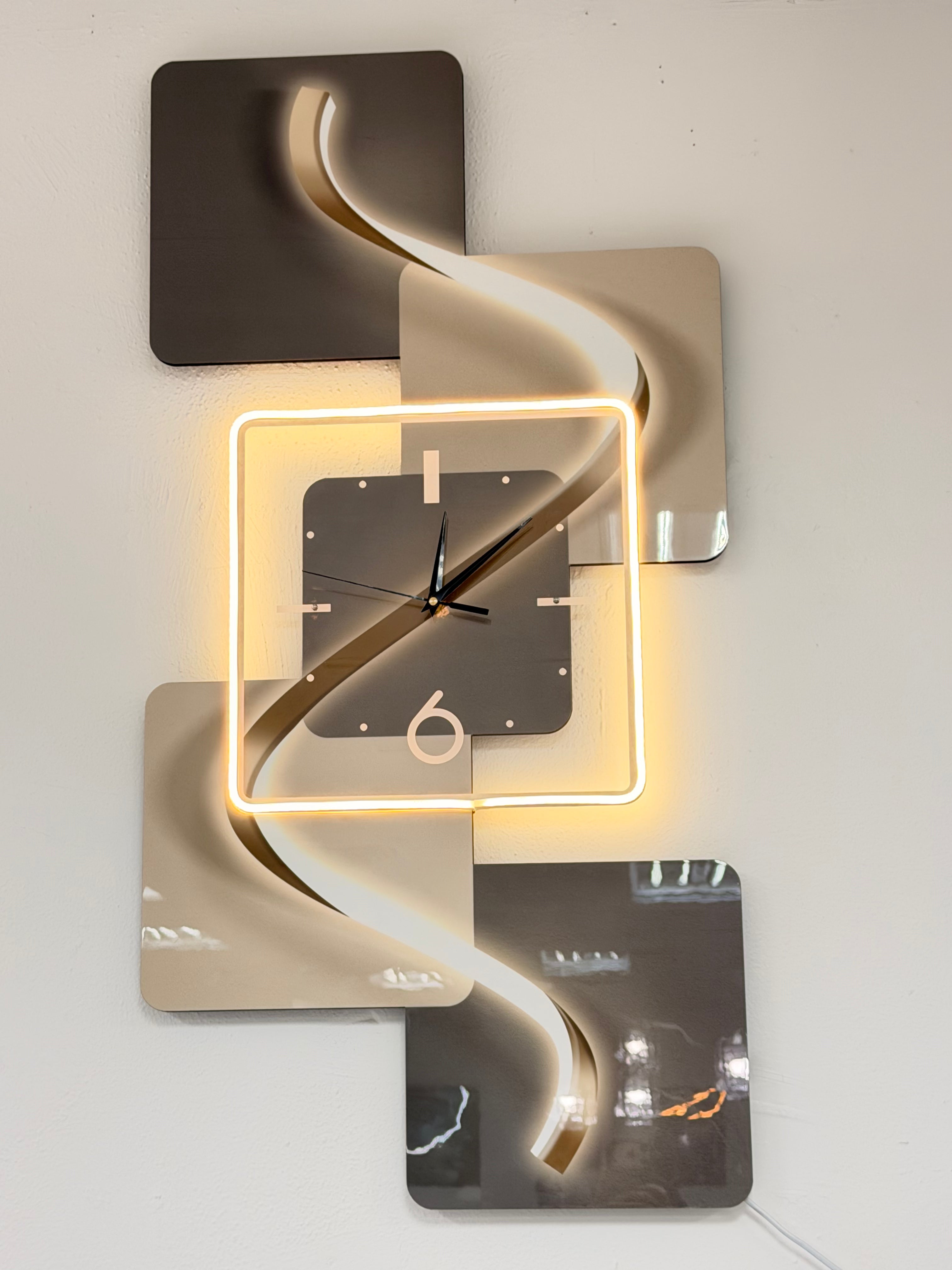 Led Wall Art Decorative Painting Cutting Acrylic Chrystal Clock