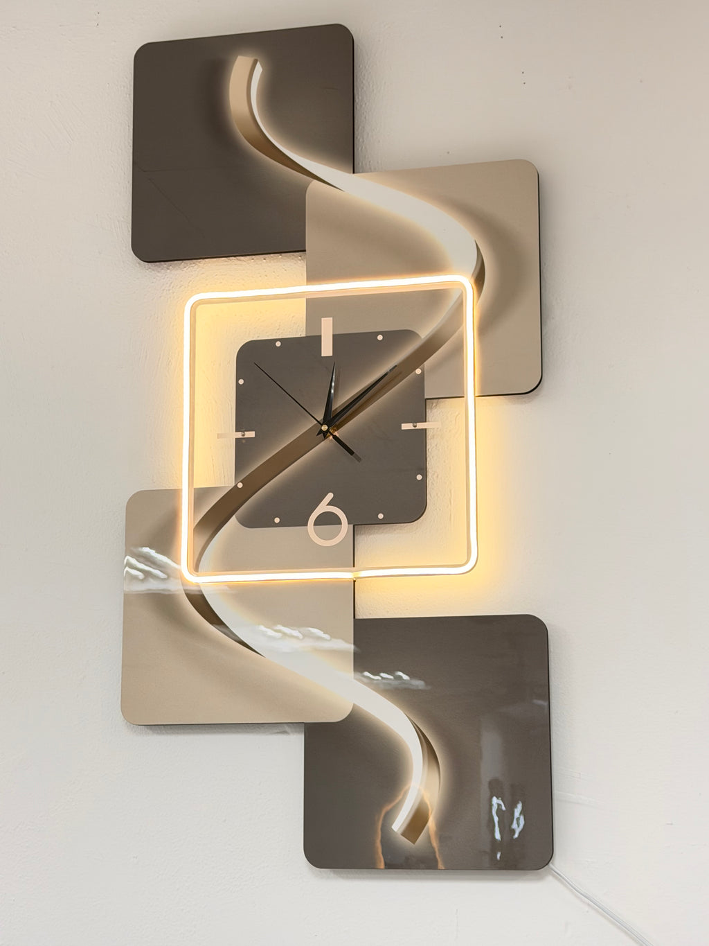Led Wall Art Decorative Painting Cutting Acrylic Chrystal Clock