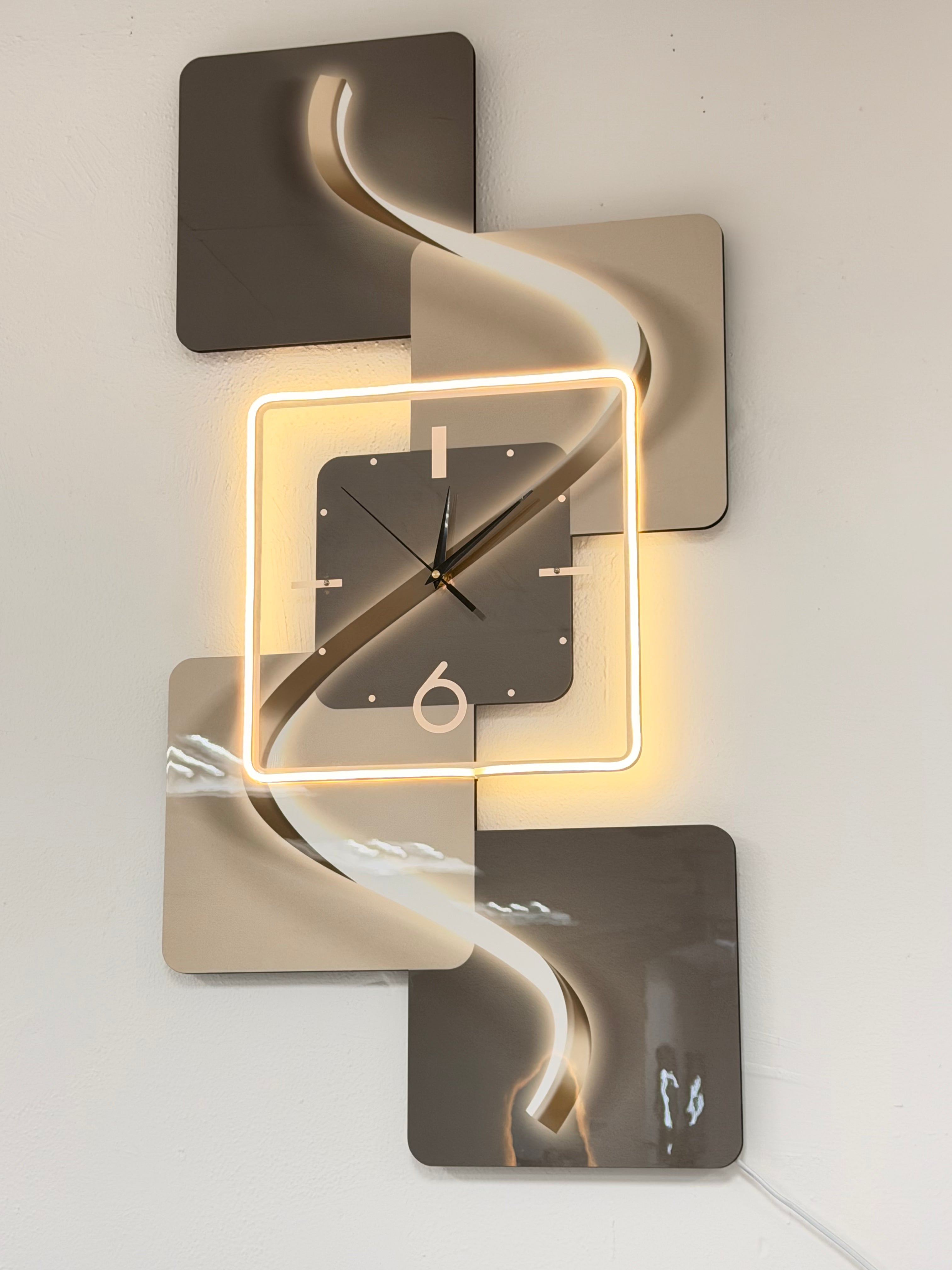 Led Wall Art Decorative Painting Cutting Acrylic Chrystal Clock