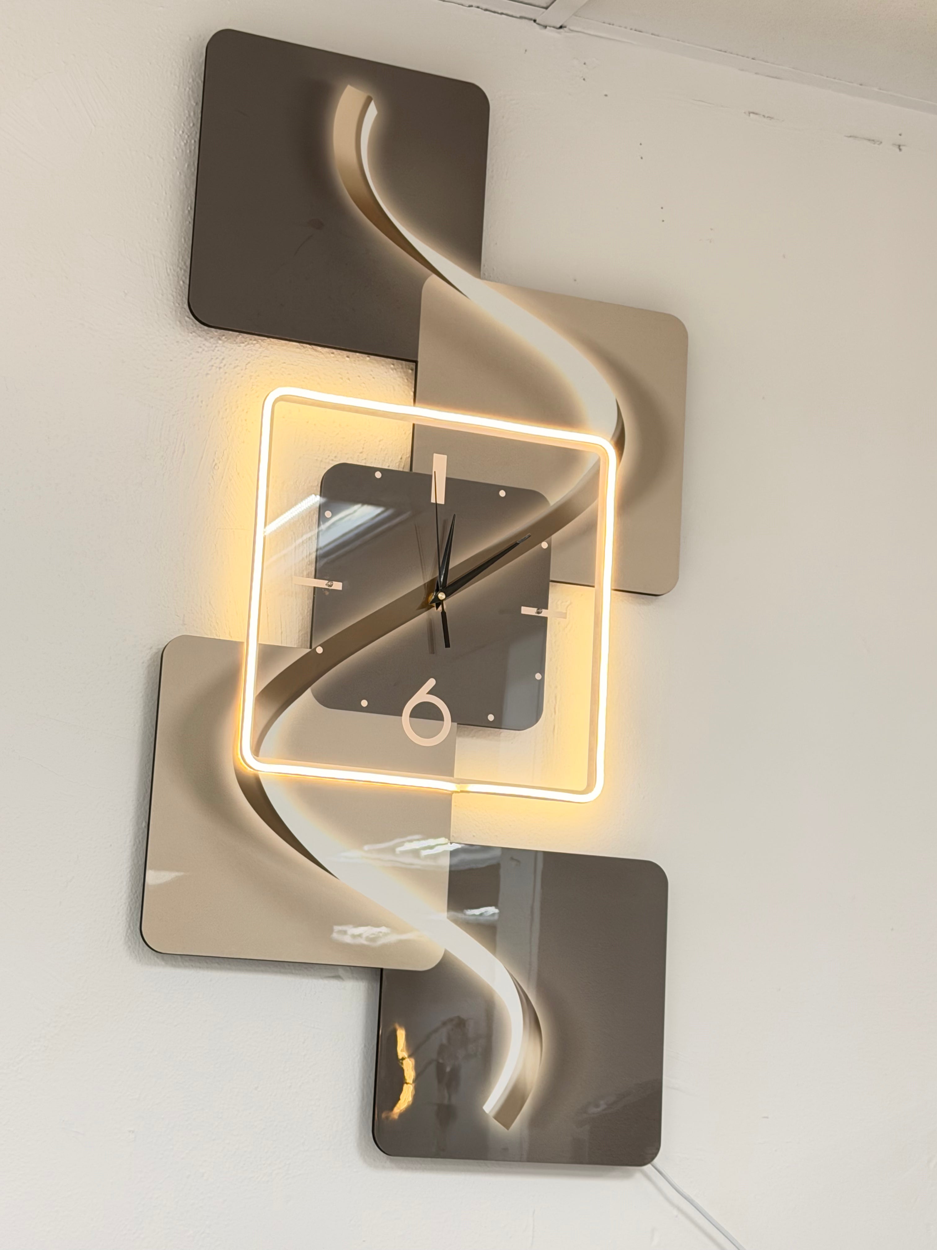 Led Wall Art Decorative Painting Cutting Acrylic Chrystal Clock