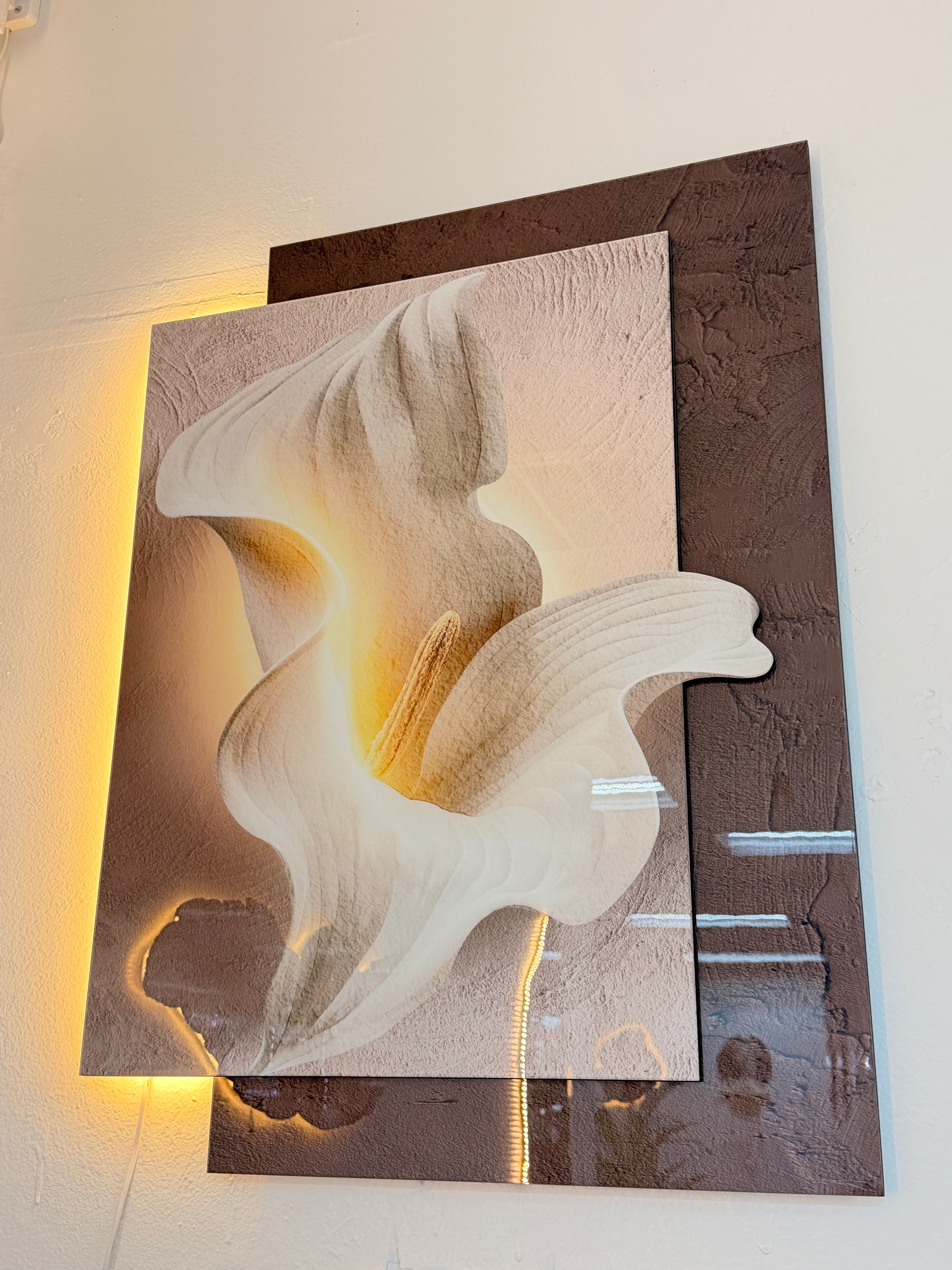 Led Wall Art Decorative Painting Double Layer Chrystal