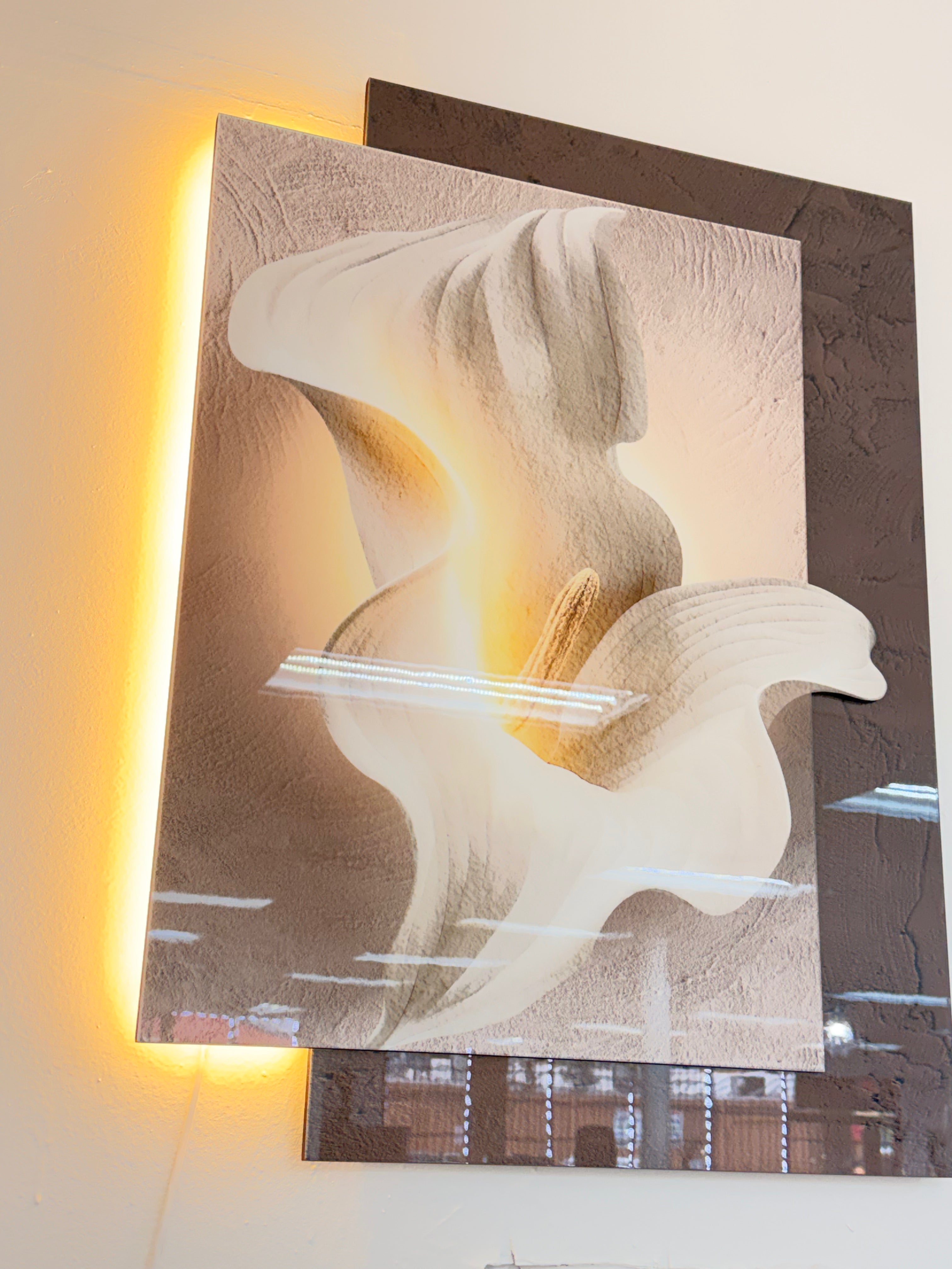 Led Wall Art Decorative Painting Double Layer Chrystal