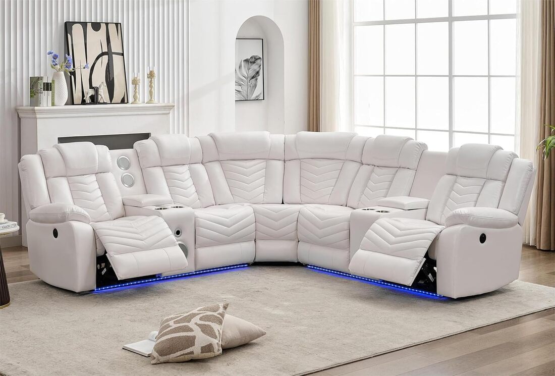 ACE27 White Reclining Sectional **NEW ARRIVAL**