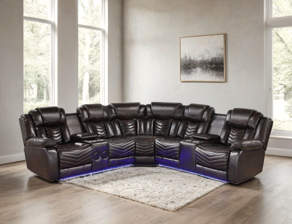 ACE29 Brown Reclining Sectional **NEW ARRIVAL**