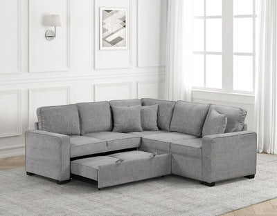 Ariel Gray Sectional With Pull-Out Bed **ON SALE**