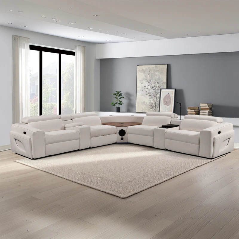 MC3028A Smart Reclining Sectional Sofa with Fridge, Bluetooth Speaker & Wireless Charging