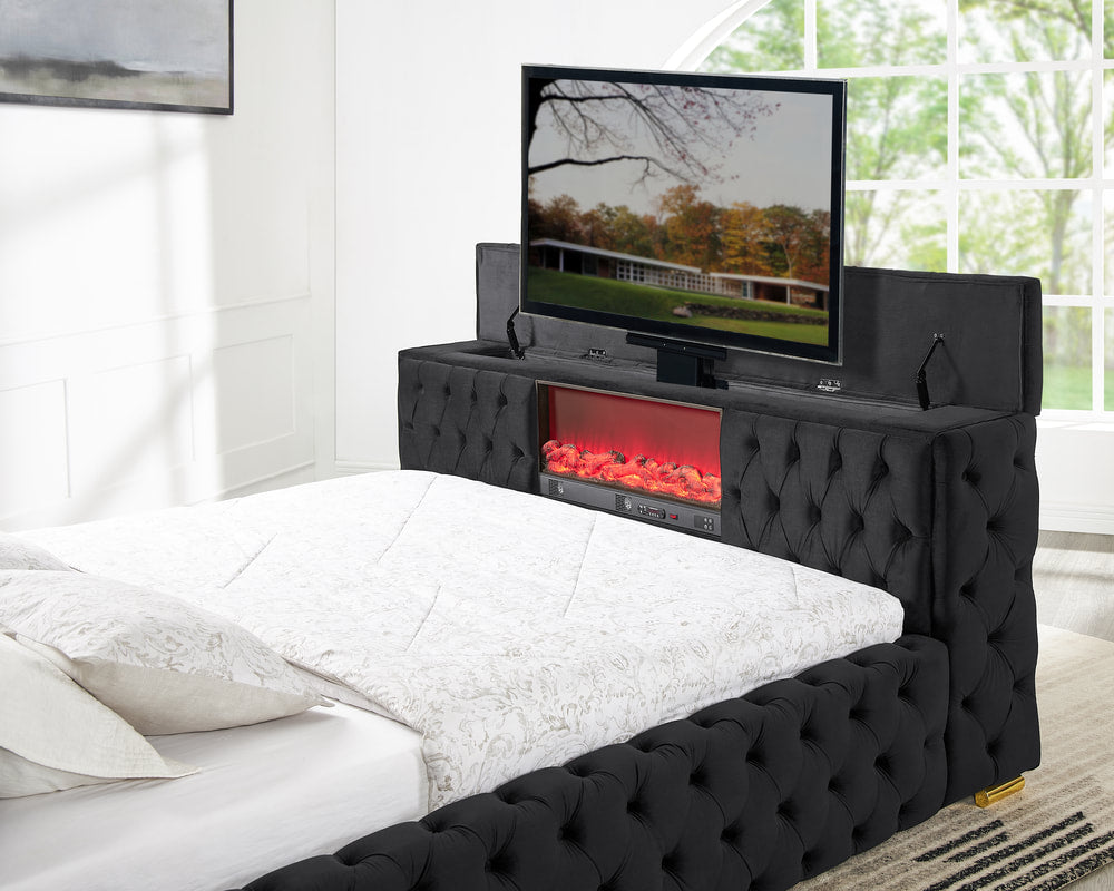 Future Black Platform Bed - Queen Only