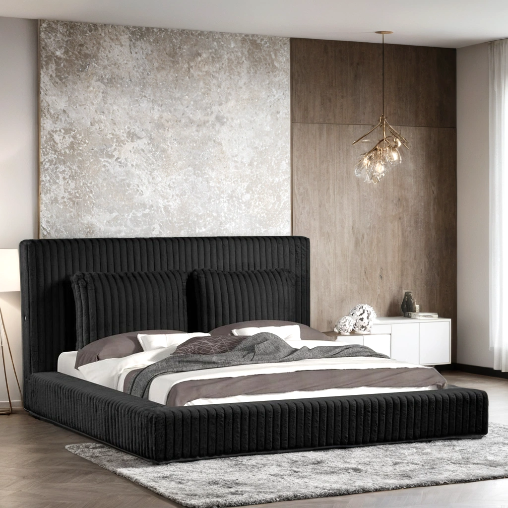 Diana Black Platform Bed - Queen, King **NEW ARRIVAL**