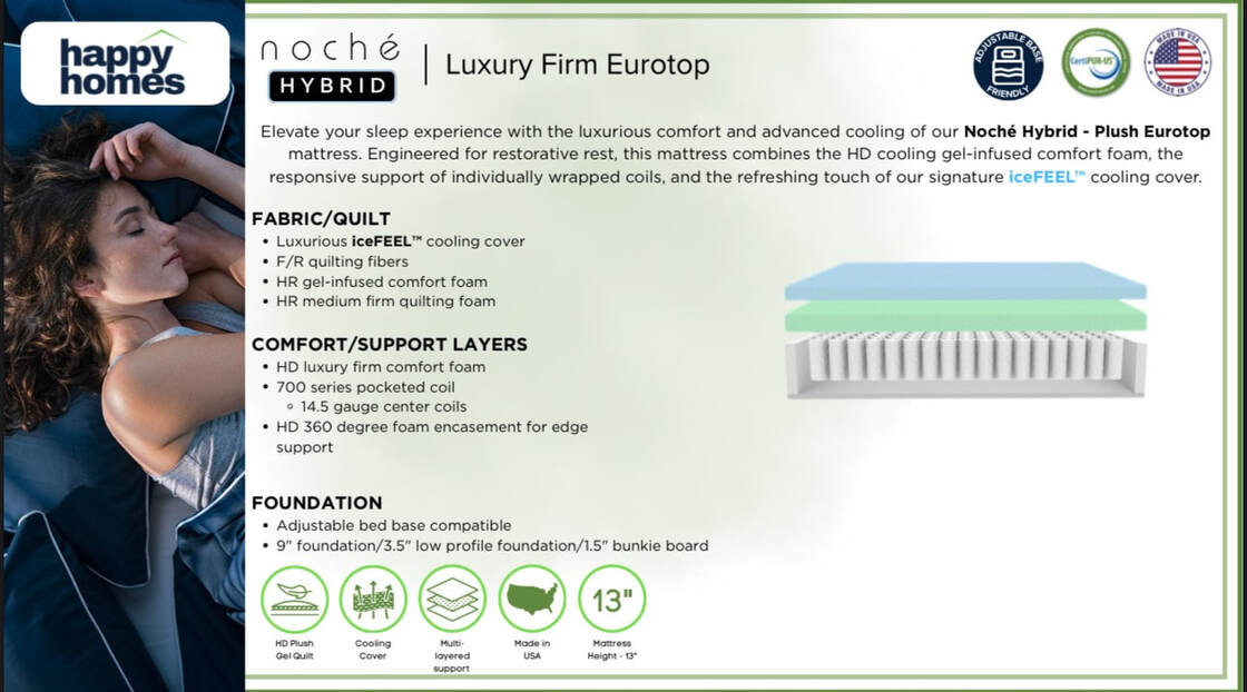 NOCHE LUXURY FIRM 13" HYBRID - Full, Queen, King **NEW ARRIVAL**