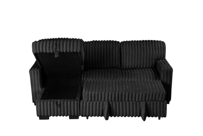 Poland Black Reversible Sectional With Pull-Out Bed (ETA 10/23)