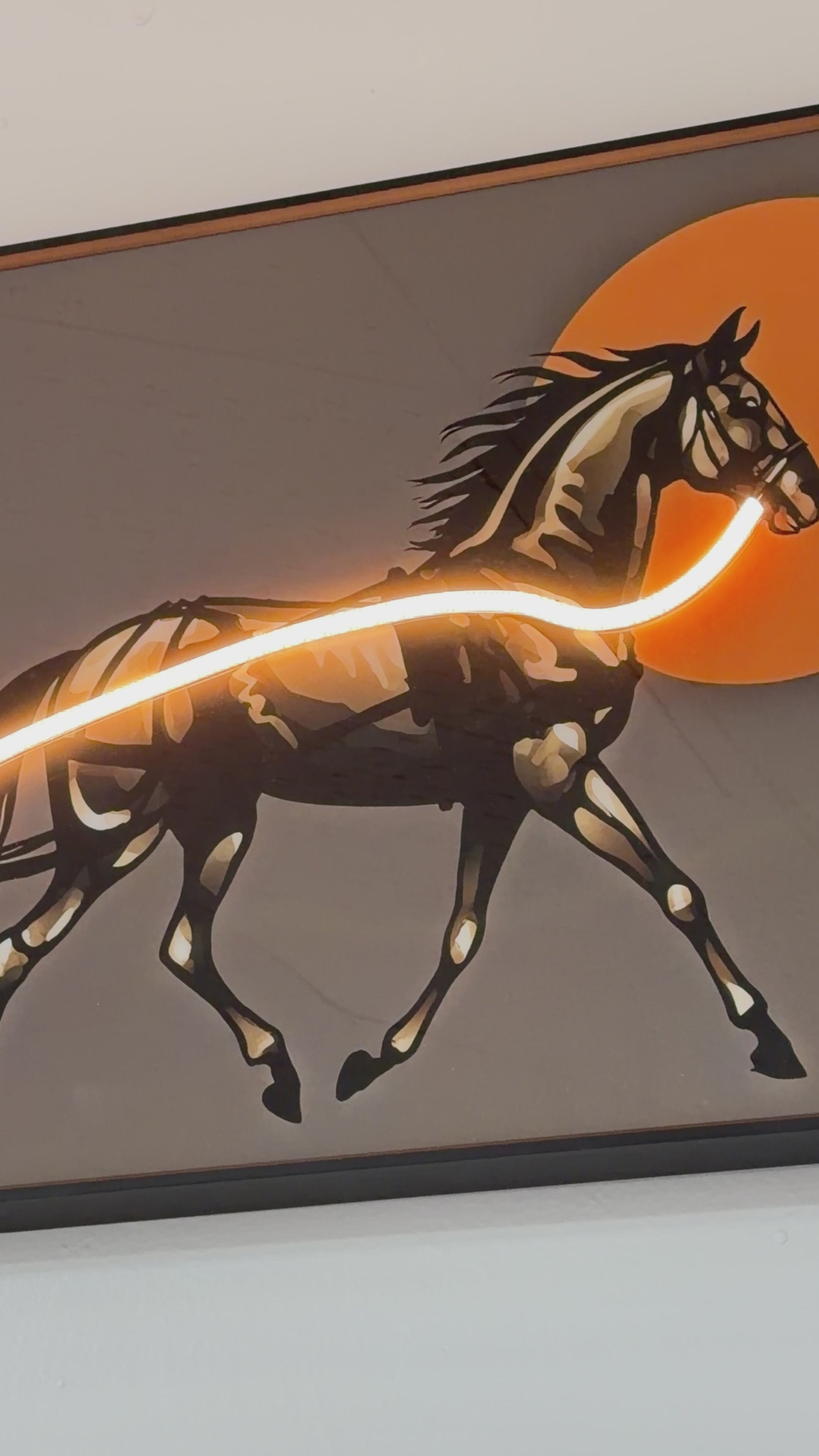 Led Wall Art Decorative Painting Al Frame Black Chrystal