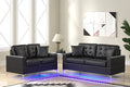 Miami Black - Sofa &amp; Loveseat Set (LED LIGHTS)
