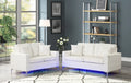 Miami White - Sofa &amp; Loveseat Set (LED LIGHTS)